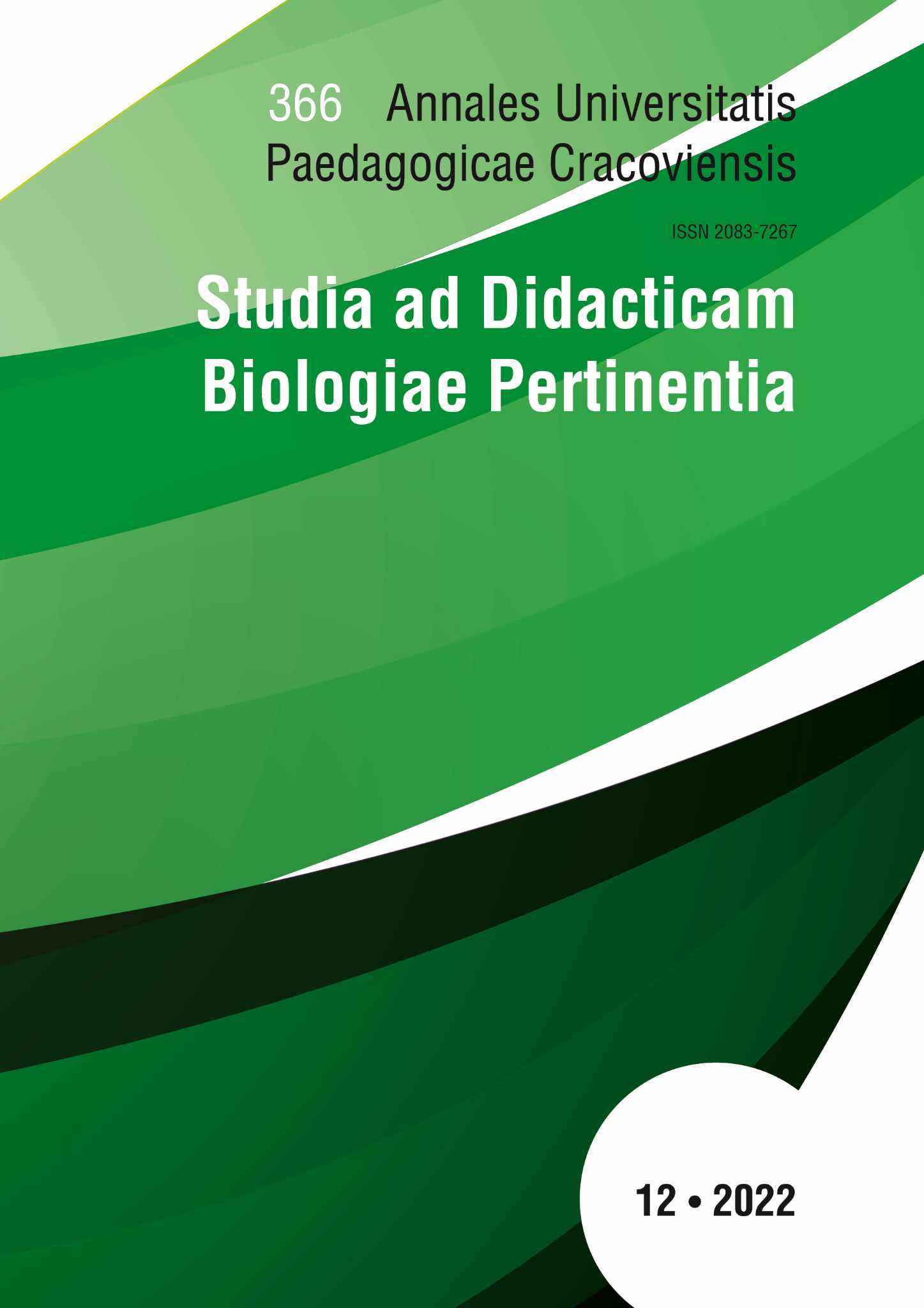 					Pokaż  Tom 366 Nr XII (2022): Annales Universitatis Paedagogicae Cracoviensis. Studia ad Didacticam Biologiae Pertinentia
				